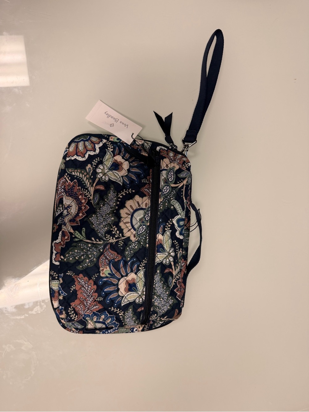 Vera Bradley Java Navy Camo Wristlet Pouch with Removable Strap